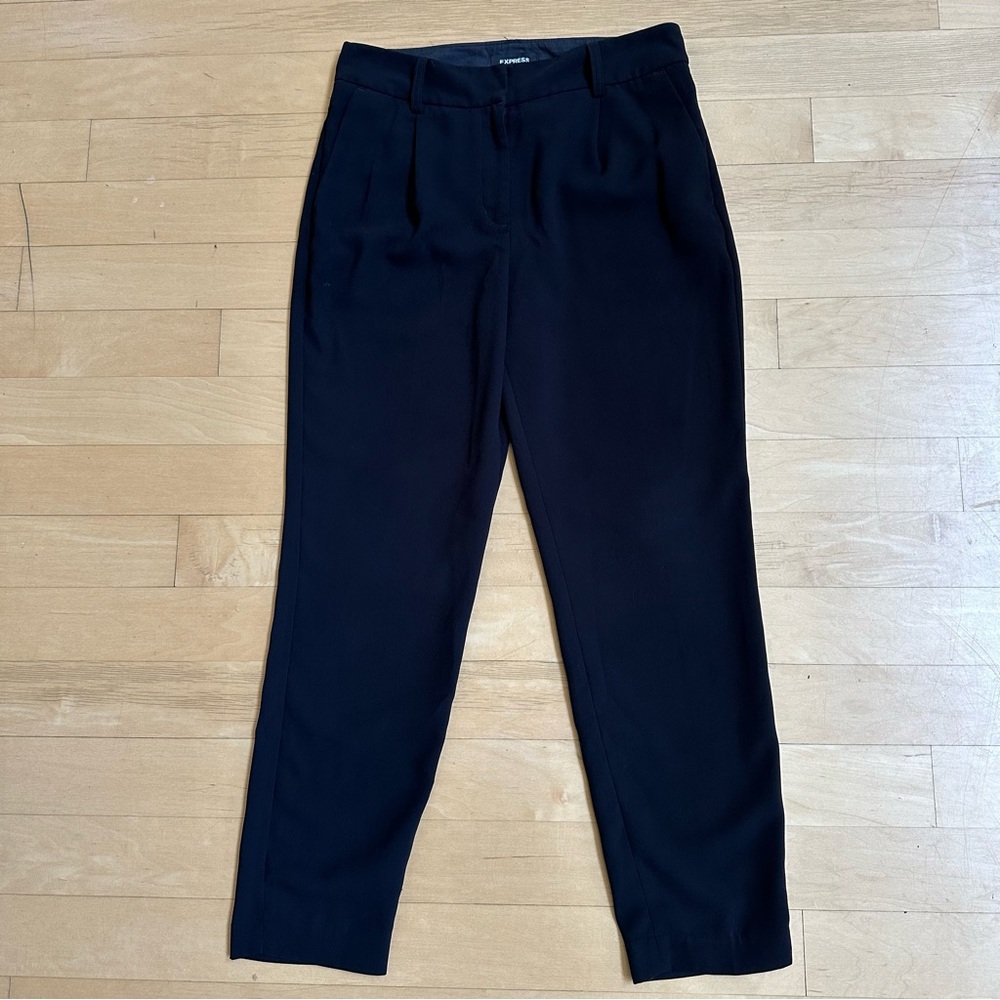Express - High Rise Ankle Trouser Pants - Black - Size 6R - Picture 2 of 8
